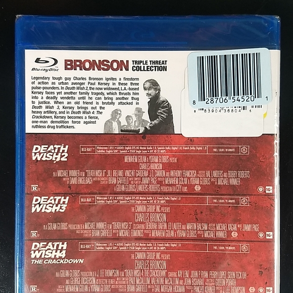 Factory Sealed Bronson: Triple Threat Collection Blu Ray, Death Wish 2,3,4 - Picture 5 of 10